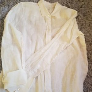 Linen white button up